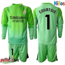 Camiseta Real Madrid Thibaut Courtois #1 Portero Visitante Equipación para niños 2025-26 manga larga (+ pantalones cortos)